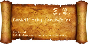 Benkóczky Menyhért névjegykártya